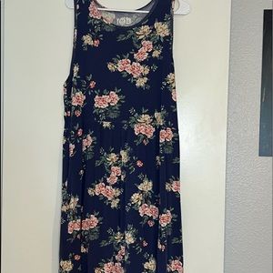 Blue Floral sleeveless Dress